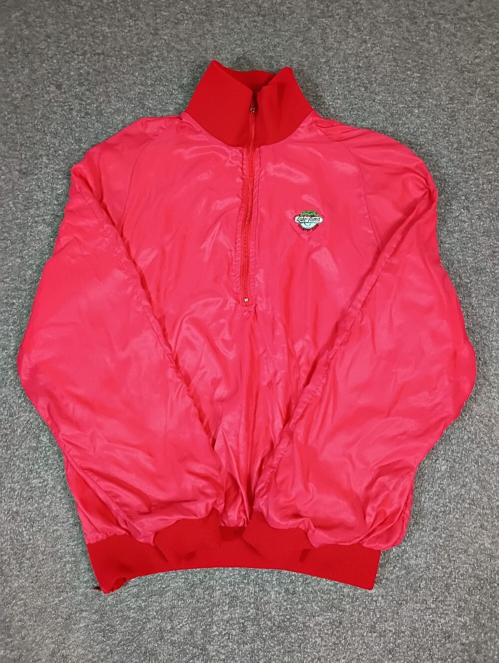 Vintage 1990s Aureus Lake Forest Country Club 1/4 Zip Bomber Jacket Made USA L